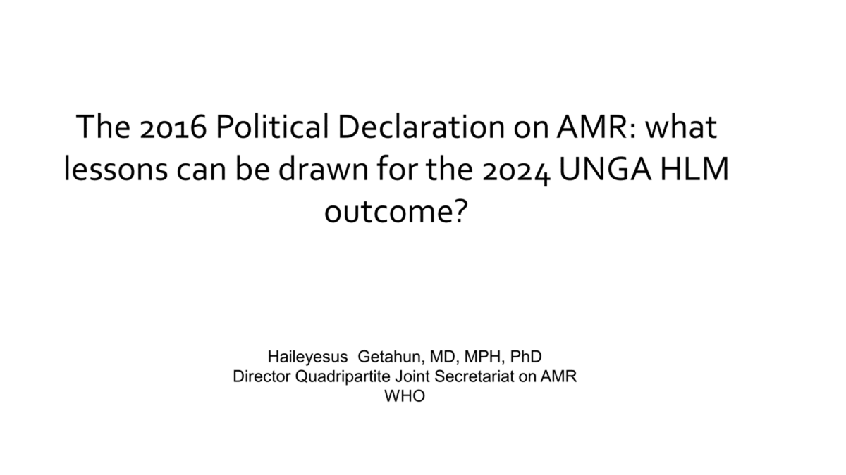 Session 4, Presentation 2, The 2016 Political Declaration on AMR what