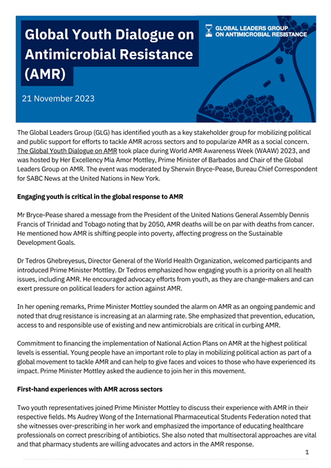 Report on the Global Youth Dialogue on AMR