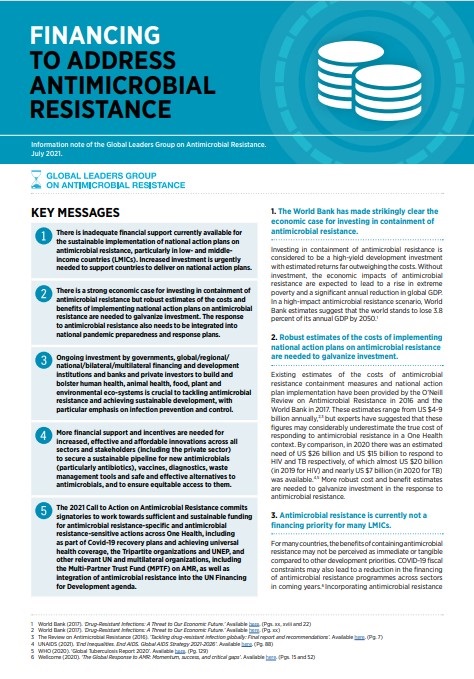 Financing to Address Antimicrobial Resistance